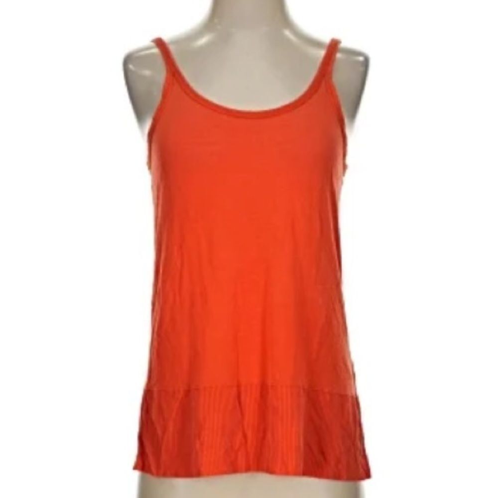 rag & bone Orange SILK Scoop Neck Tank side slit size extra small